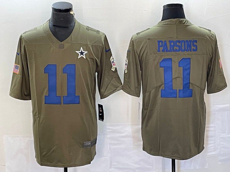 Men Dallas Cowboys #11 Parsons green Nike Olive Salute To Service Limited NFL Jersey->new york giants->NFL Jersey